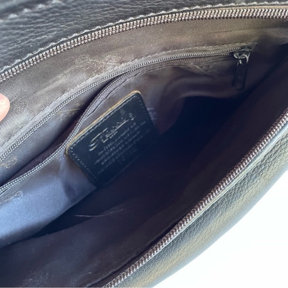 FOSSIL Purse Classic Black Vintage Pebbled Leather Crossbody Shoulder Bag 75082 - Picture 8 of 15